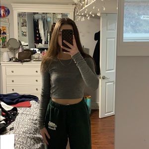 Grey Wilfred long sleeve crop top